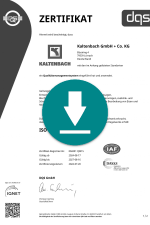 ISO 9001 Zertifikat